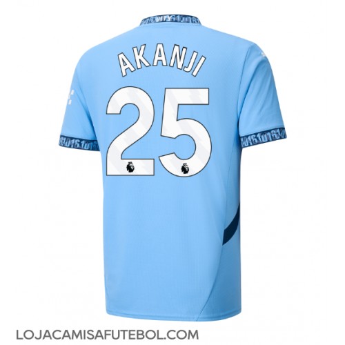 Camisa de Futebol Manchester City Manuel Akanji #25 Equipamento Principal 2024-25 Manga Curta